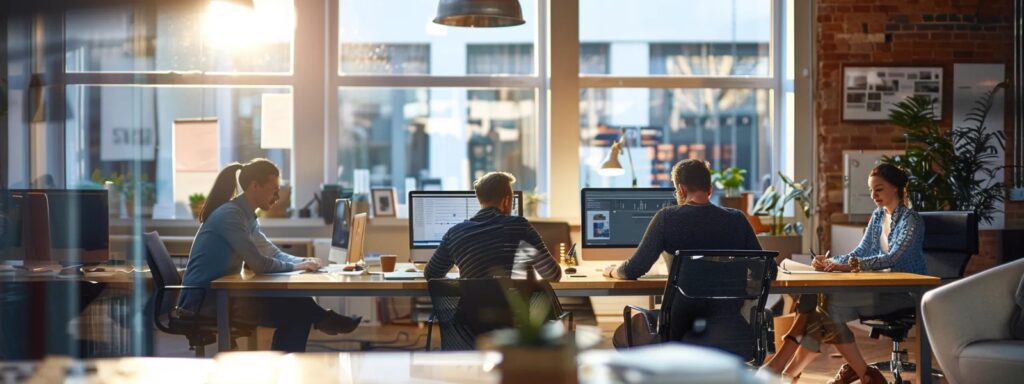 A team uses request for proposal software on their computers